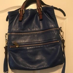Fossil royal blue leather bag